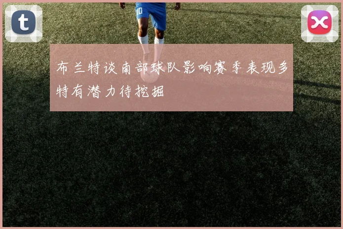 布兰特谈南部球队影响赛季表现多特有潜力待挖掘